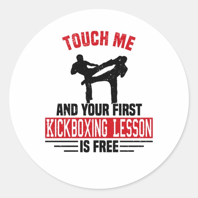 Kickboxing Kickboxer Martial Arts Boxer Sparring Classic Round Sticker (Front)