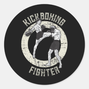 Kickboxing Kickboxer Martial Arts Cool Mma Fighter Classic Round Sticker