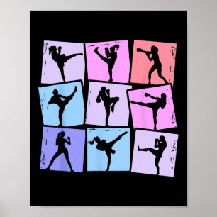Kickboxing Kickboxer Muay Thai Girls Women Kids  Poster