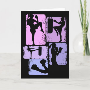 Kickboxing Kickboxer Taekwondo Karate Girls Kids W Card