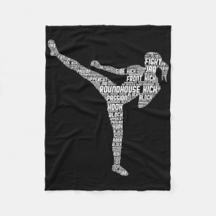 Kickboxing Kickboxer Taekwondo Karate Girls Women Fleece Blanket