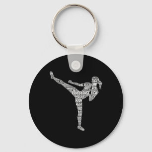 Kickboxing Kickboxer Taekwondo Karate Girls Women Key Ring