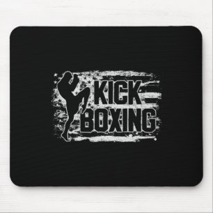 Kickboxing Kickboxer Usa American Flag Gift Women Mouse Pad