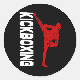 Kickboxing Kickboxing Martial Arts Sparring Boxing Classic Round Sticker