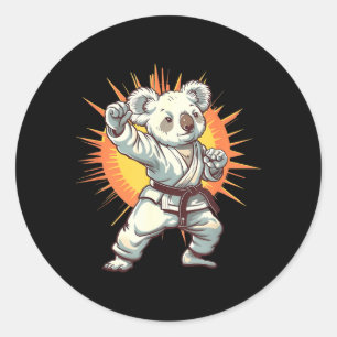 Kickboxing Koala Taekwondo Karate MMA Funny Classic Round Sticker