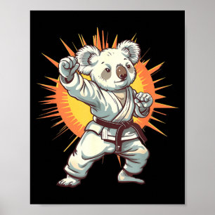 Kickboxing Koala Taekwondo Karate MMA Funny Poster