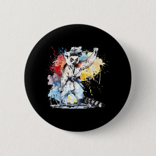 Kickboxing Lemur Martial Arts Karate Jiu-Jitsu MMA 6 Cm Round Badge