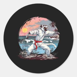 Kickboxing Lemur Martial Arts Karate Jiu-Jitsu MMA Classic Round Sticker
