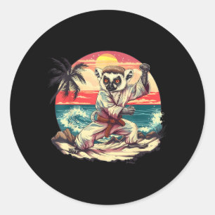 Kickboxing Lemur Martial Arts Karate Jiu-Jitsu MMA Classic Round Sticker