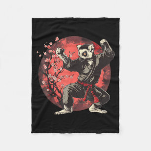 Kickboxing Lemur Martial Arts Karate Jiu-Jitsu MMA Fleece Blanket
