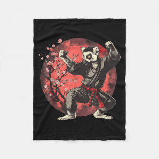 Kickboxing Lemur Martial Arts Karate Jiu-Jitsu MMA Fleece Blanket