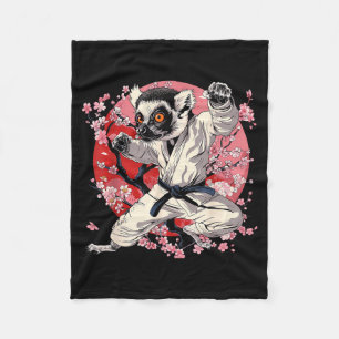 Kickboxing Lemur Martial Arts Karate Jiu-Jitsu MMA Fleece Blanket