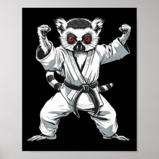 Kickboxing Lemur Martial Arts Karate Jiu-Jitsu MMA Poster