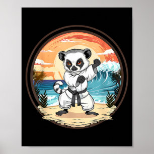 Kickboxing Lemur Martial Arts Karate Jiu-Jitsu MMA Poster