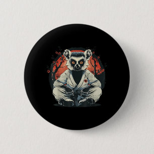 Kickboxing Lemur Taekwondo Karate MMA Funny 6 Cm Round Badge