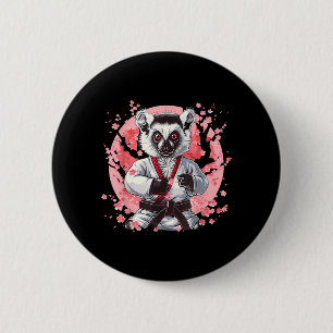 Kickboxing Lemur Taekwondo Karate MMA Funny 6 Cm Round Badge
