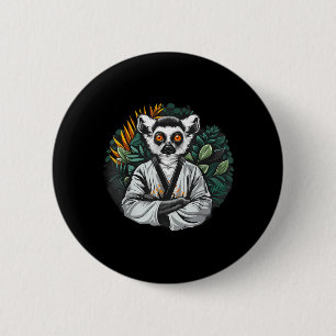Kickboxing Lemur Taekwondo Karate MMA Funny 6 Cm Round Badge