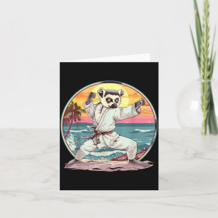Kickboxing Lemur Taekwondo Karate MMA Funny Card