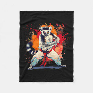 Kickboxing Lemur Taekwondo Karate MMA Funny Fleece Blanket