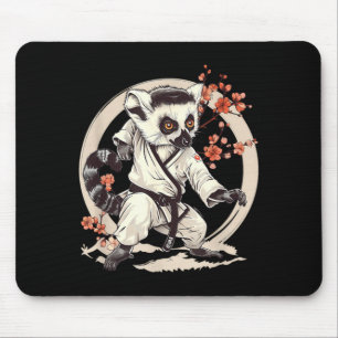 Kickboxing Lemur Taekwondo Karate MMA Funny Mouse Pad