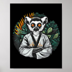Kickboxing Lemur Taekwondo Karate MMA Funny Poster