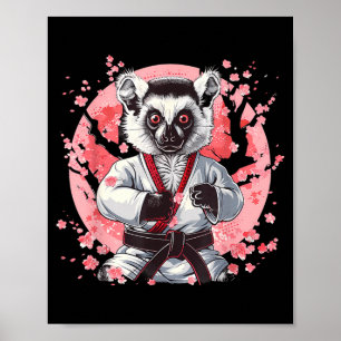 Kickboxing Lemur Taekwondo Karate MMA Funny Poster