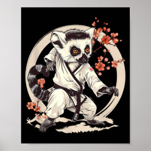 Kickboxing Lemur Taekwondo Karate MMA Funny Poster