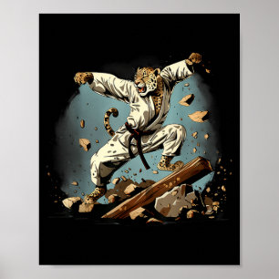 Kickboxing Leopard Martial Arts Karate Jiu-Jitsu Poster