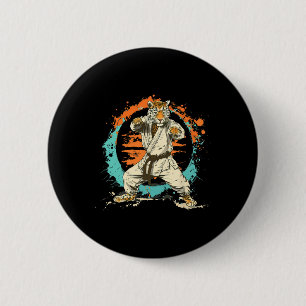 Kickboxing Leopard Taekwondo Karate Mma Martial Ar 6 Cm Round Badge