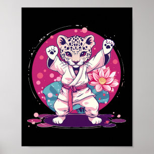 Kickboxing Leopard Taekwondo Karate Mma Martial Ar Poster