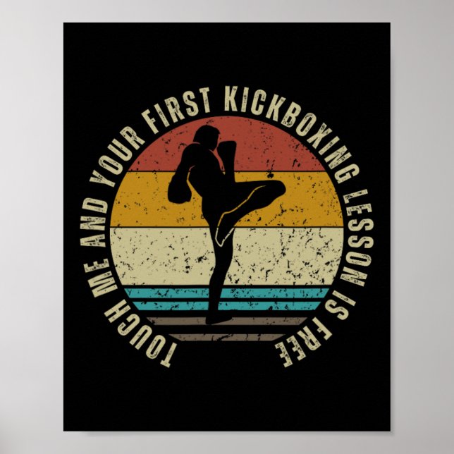 Kickboxing Lesson For Free Coach Funny Kickboxer _ Poster (Front)