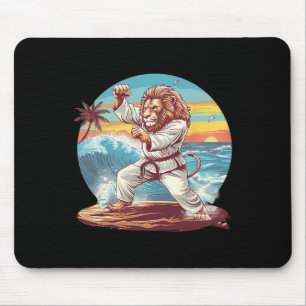 Kickboxing Lion Beach Sunset Jiu-jitsu Taekwondo L Mouse Pad