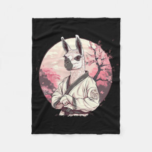 Kickboxing Llama Sakura Tree Taekwondo Judo Mma Al Fleece Blanket