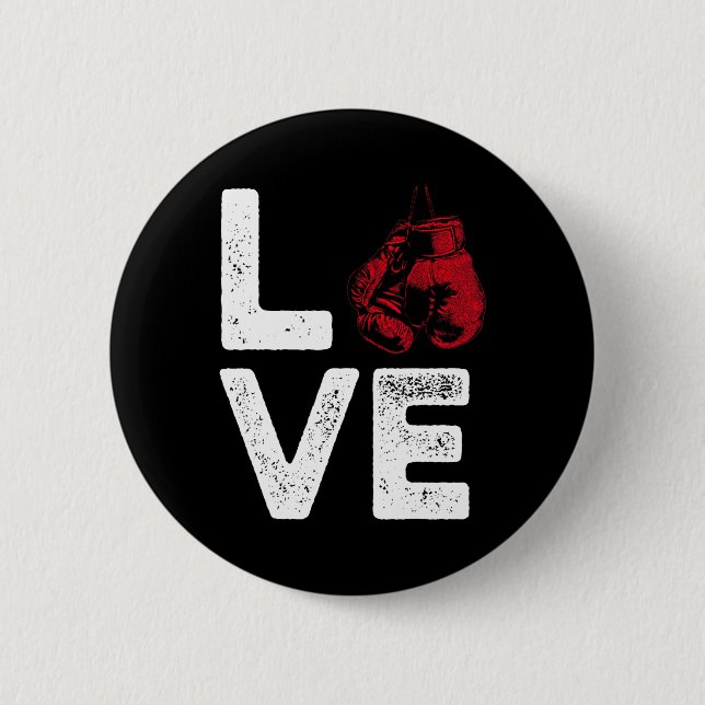 Kickboxing Love Kick Boxing Workout  6 Cm Round Badge (Front)
