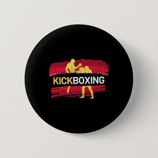 Kickboxing Martial Arts  6 Cm Round Badge (Front)