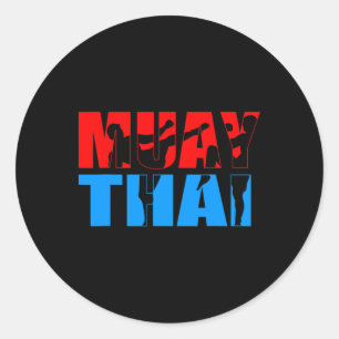 Kickboxing Martial Arts Thai Boxing Muay Thai Classic Round Sticker