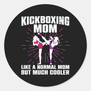 Kickboxing Mom Art For Mother Women Kickboxer Mart Classic Round Sticker
