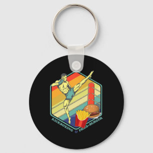 Kickboxing Muay Thai Boxing Fries Burger Fastfood  Key Ring