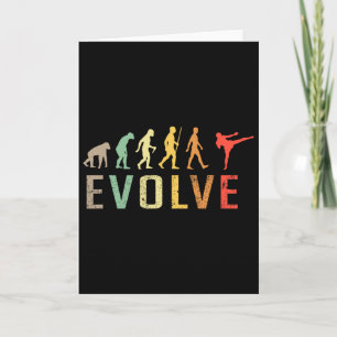 Kickboxing Muay-thai Evolution Vintage Funny Desig Card