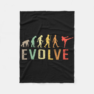 Kickboxing Muay-thai Evolution Vintage Funny Desig Fleece Blanket
