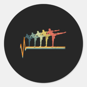 Kickboxing Muay Thai Thaiboxing Mma Vintage  Classic Round Sticker