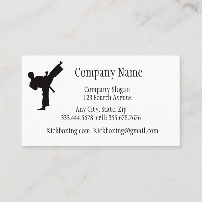 Kickboxing or Martial Art Sport Business Card (Front)