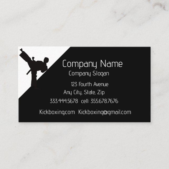 Kickboxing or Martial Art Sport Business Card (Front)