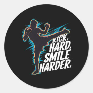 Kickboxing Outfit Muay Thai Savate Sanda Kickboxer Classic Round Sticker