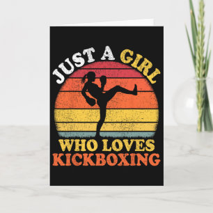 Kickboxing Player Vintage Just A Girl Who Loves Ki Card
