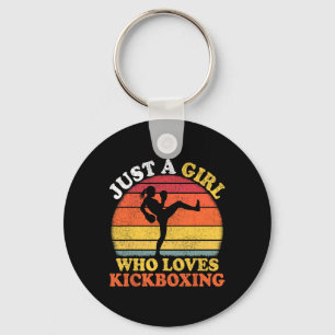 Kickboxing Player Vintage Just A Girl Who Loves Ki Key Ring