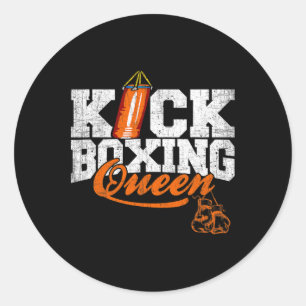 Kickboxing Queen Kickboxer Workout Graphic Classic Round Sticker