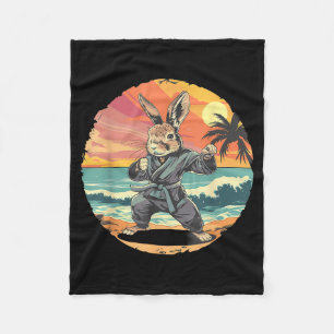 Kickboxing Rabbit Karate Taekwondo Jiu-Jitsu MMA Fleece Blanket