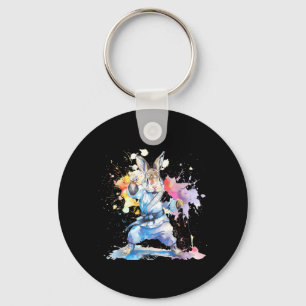 Kickboxing Rabbit Karate Taekwondo Jiu-Jitsu MMA Key Ring