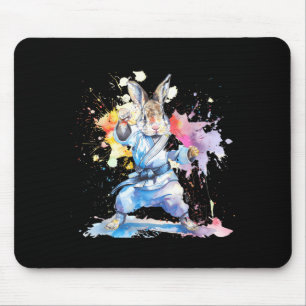 Kickboxing Rabbit Karate Taekwondo Jiu-Jitsu MMA Mouse Pad